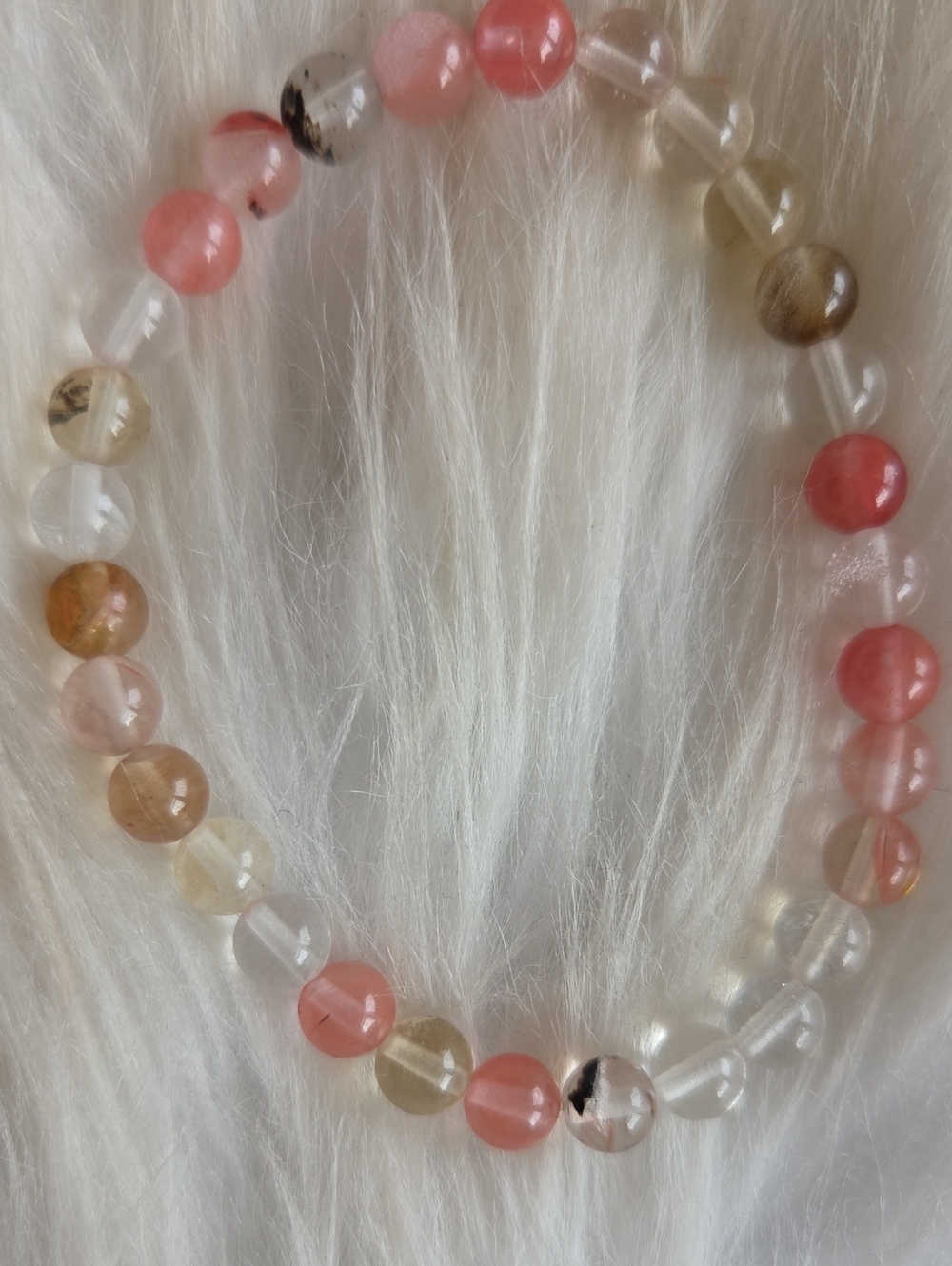 Cherry Quartz Gemstone Stretchy Bracelet